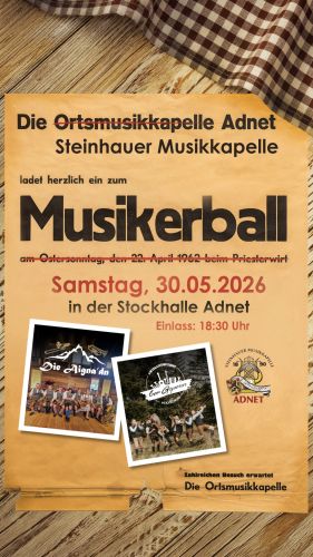 Tickets für Musikerball der SMK Andet am 30.05.2026 - Karten kaufen